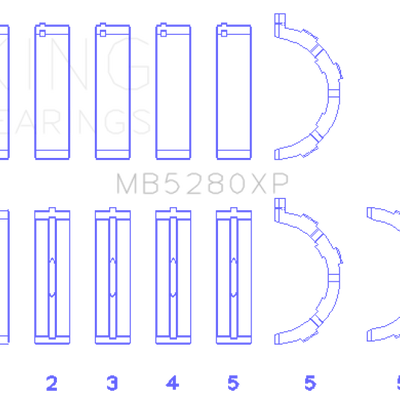 King Engine Bearings Ford Prod. V8 4.6L/5.4L (Size 0.25) Performance Main Bearing Set