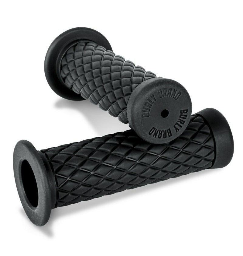 Burly Brand Rubber Diamondback Grips 1in - Black Burly Brand Rubber Diamondback Grips 1in - Black