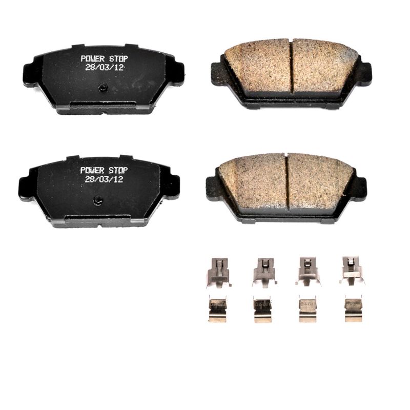 Power Stop 90-94 Eagle Talon Rear Z17 Evolution Ceramic Brake Pads w/Hardware Power Stop 90-94 Eagle Talon Rear Z17 Evolution Ceramic Brake Pads w/Hardware
