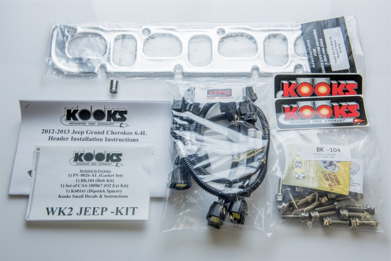 Kooks 2012+ WK2 Jeep/ Durango 6.4L 1-7/8in x 3in SS Long Tube Headers - Cat SS Conn Pipe Kooks 2012+ WK2 Jeep/ Durango 6.4L 1-7/8in x 3in SS Long Tube Headers - Cat SS Conn Pipe