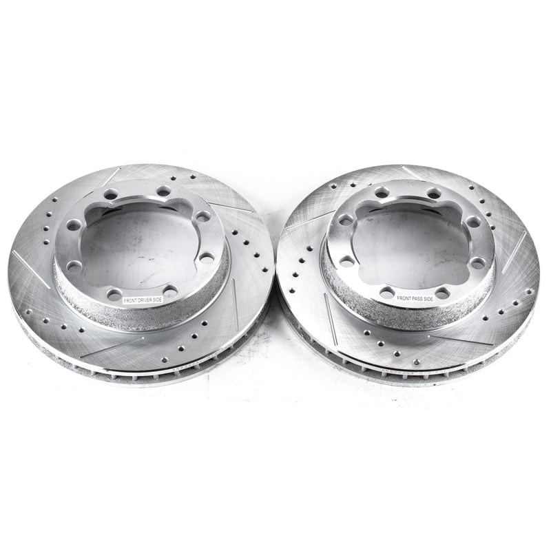 Power Stop 94-99 Chevrolet K1500 Suburban Front Evolution Drilled & Slotted Rotors - Pair Power Stop 94-99 Chevrolet K1500 Suburban Front Evolution Drilled & Slotted Rotors - Pair