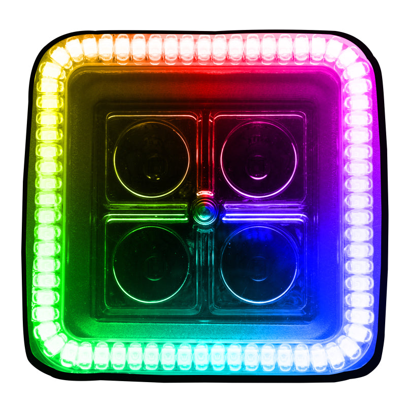 Oracle Off-Road 3in W Square Spotlight with Halo - ColorSHIFT SEE WARRANTY Oracle Off-Road 3in W Square Spotlight with Halo - ColorSHIFT SEE WARRANTY
