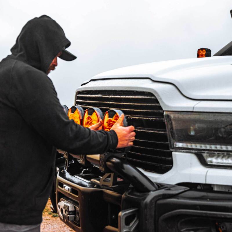 KC HiLiTES SlimLite 8in. LED Light Shield (Shield Only) - Amber KC HiLiTES SlimLite 8in. LED Light Shield (Shield Only) - Amber