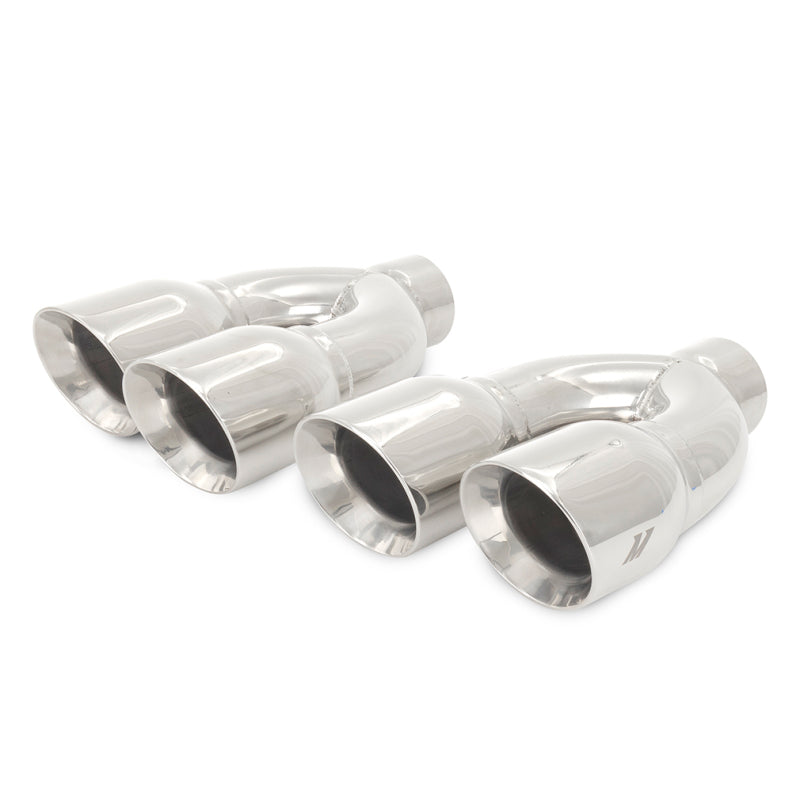 Mishimoto Universal Steel Muffler Tip 2.5in Inlet Dual Y Polished Mishimoto Universal Steel Muffler Tip 2.5in Inlet Dual Y Polished