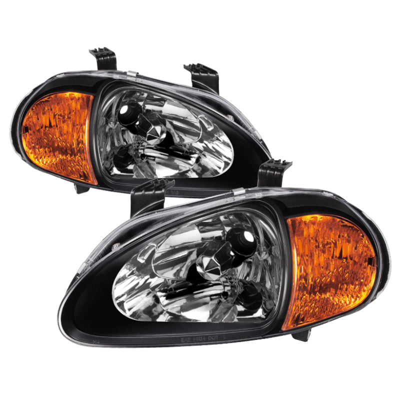 Xtune Honda Del Sol 93-97 1Pc Amber Crystal Headlights Black HD-ON-HDEL93-1P-AM-BK Xtune Honda Del Sol 93-97 1Pc Amber Crystal Headlights Black HD-ON-HDEL93-1P-AM-BK