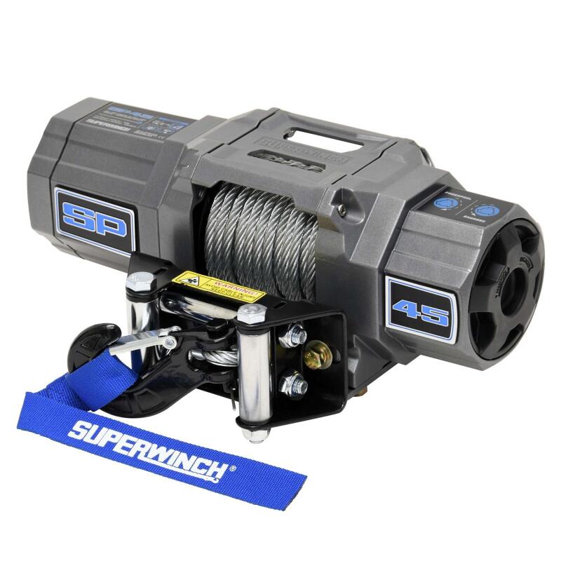 Superwinch 4500 LBS 12V DC 15/64in x 40ft Steel Rope Roller Fairlead SP 45 Winch Superwinch 4500 LBS 12V DC 15/64in x 40ft Steel Rope Roller Fairlead SP 45 Winch
