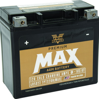 Twin Power GYZ-20HL Premium MAX Battery Replaces H-D 65989-97A Made in USA 320 CCA