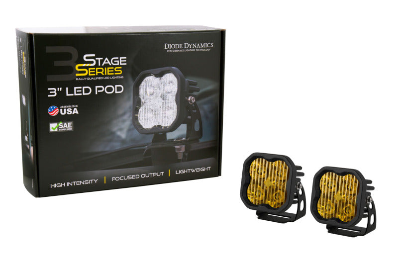 Diode Dynamics SS3 Pro ABL - Yellow Flood Standard (Pair) Diode Dynamics SS3 Pro ABL - Yellow Flood Standard (Pair)