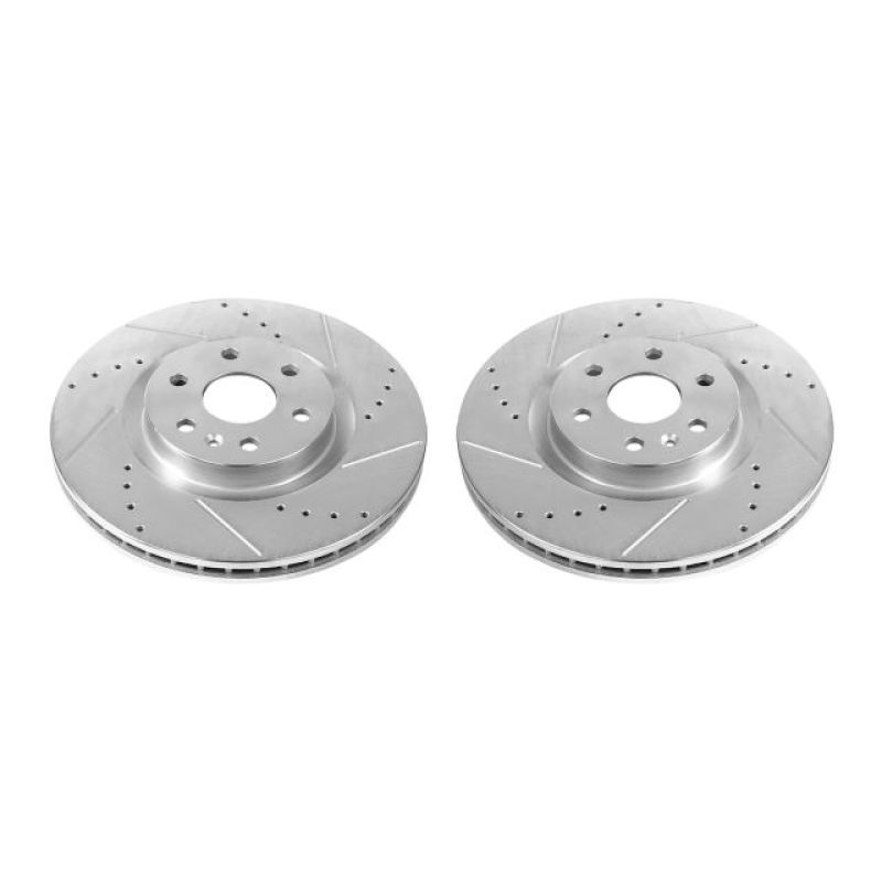 Power Stop 10-16 Cadillac SRX Front Evolution Drilled & Slotted Rotors - Pair Power Stop 10-16 Cadillac SRX Front Evolution Drilled & Slotted Rotors - Pair