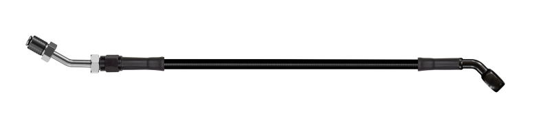 Goodridge 76in Universal Clutch Line w/Black Zinc Fittings & Black Hose - 45Deg Banjo w/AN3 Fitting Goodridge 76in Universal Clutch Line w/Black Zinc Fittings & Black Hose - 45Deg Banjo w/AN3 Fitting
