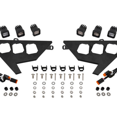 Diode Dynamics 20-Present Polaris RZR C1 Headlamp Kit Sport - White ABL (Pair)