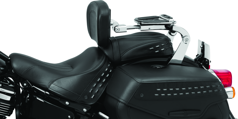 Kuryakyn Fixed Mounts Multi-Purpose Driver & Passenger Backrest 18-Up Softail Black Kuryakyn Fixed Mounts Multi-Purpose Driver & Passenger Backrest 18-Up Softail Black