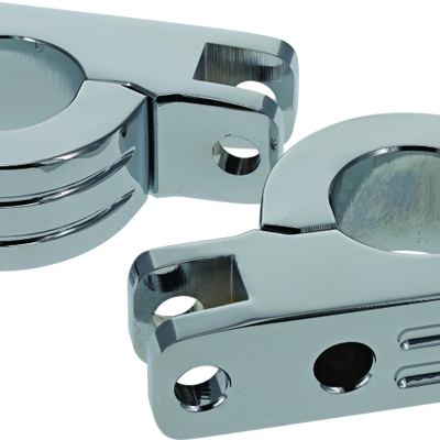 Bikers Choice Chrome Billet Highway Peg Mounts for 1.25 Inch Engine Guard Universal Custom Pr