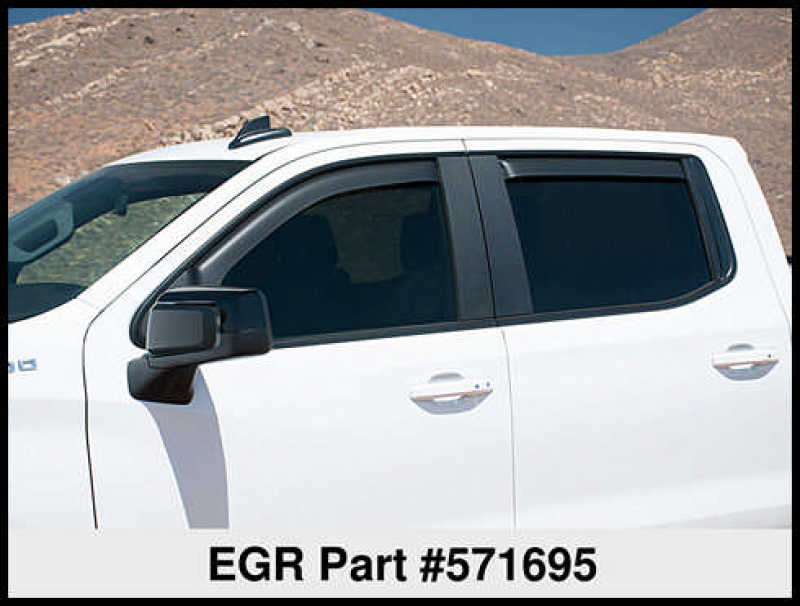 EGR 2019 Chevy 1500 Crew Cab In-Channel Window Visors - Matte EGR 2019 Chevy 1500 Crew Cab In-Channel Window Visors - Matte