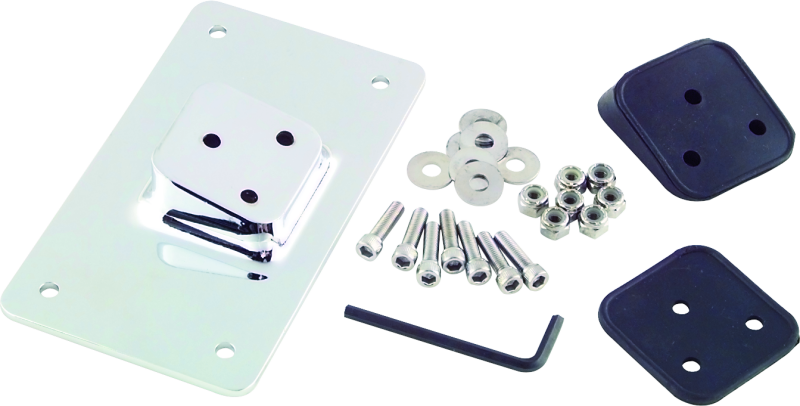 Bikers Choice 55-Up Chrome Custom Laydown License Plate Bracket With 3 Bolt Style Bikers Choice 55-Up Chrome Custom Laydown License Plate Bracket With 3 Bolt Style
