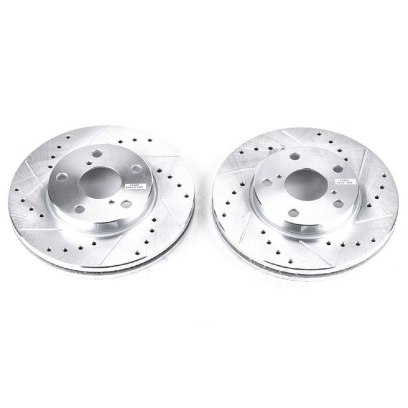 Power Stop 92-98 Lexus SC300 Front Evolution Drilled & Slotted Rotors - Pair Power Stop 92-98 Lexus SC300 Front Evolution Drilled & Slotted Rotors - Pair