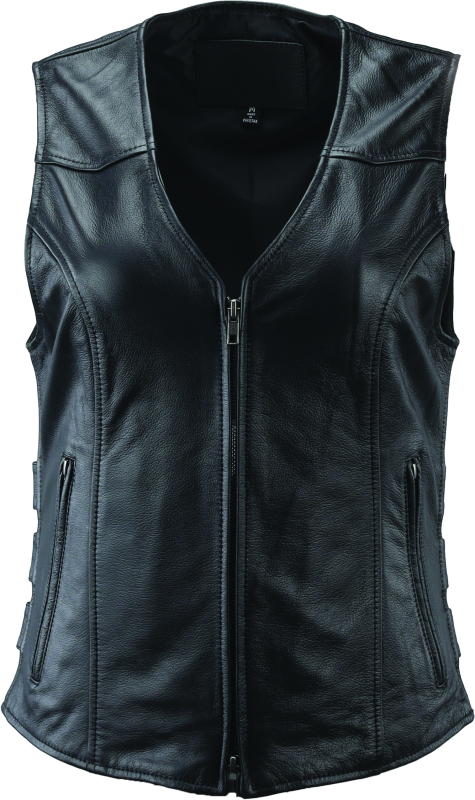 River Road Plains Leather Vest Black Womens - Large River Road Plains Leather Vest Black Womens - Large