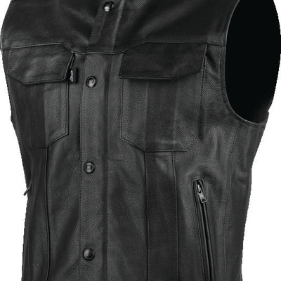 Speed and Strength Band Of Brothers Leather Vest Black - 3XL