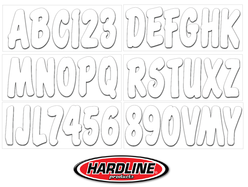 Hardline Boat Lettering Registration Kit 3 in. - 200 White solid Hardline Boat Lettering Registration Kit 3 in. - 200 White solid