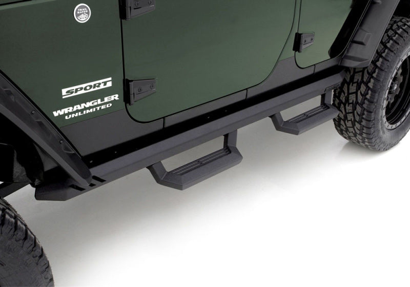 Rampage 1999-2019 Jeep Rock Rail Short Step Universal 4 Piece Set - Black Rampage 1999-2019 Jeep Rock Rail Short Step Universal 4 Piece Set - Black