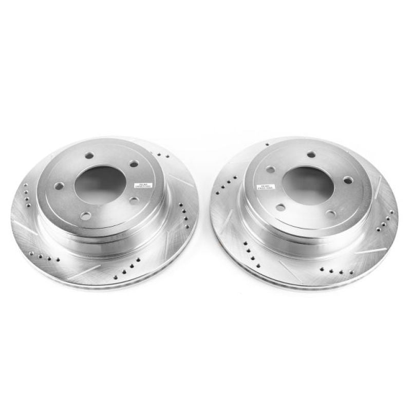 Power Stop 04-07 Ford E-150 Rear Evolution Drilled & Slotted Rotors - Pair Power Stop 04-07 Ford E-150 Rear Evolution Drilled & Slotted Rotors - Pair