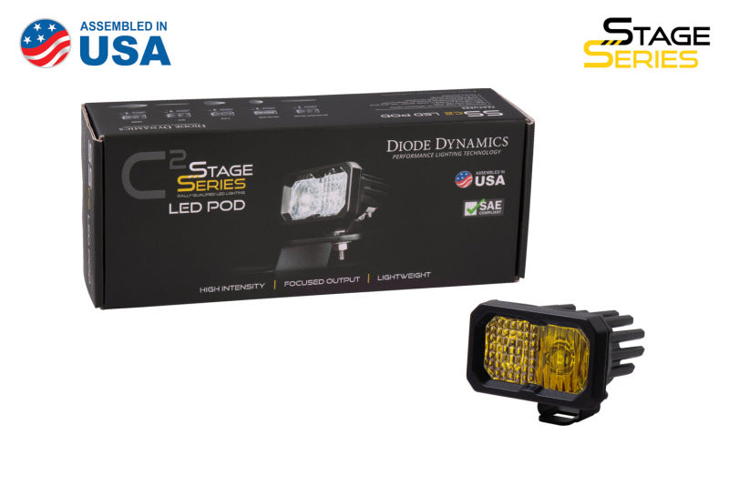 Diode Dynamics Stage Series 2 In LED Pod Pro - Yellow Spot Standard ABL Each Diode Dynamics Stage Series 2 In LED Pod Pro - Yellow Spot Standard ABL Each