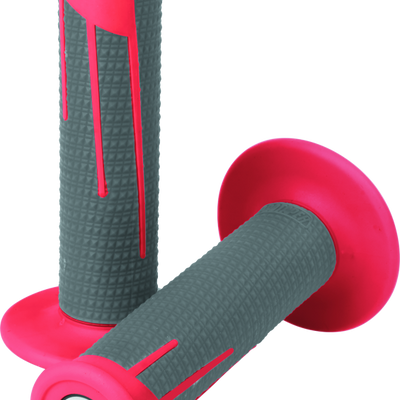 ProTaper Full Diamond Clamp-On Grips - Red/Dark Gray