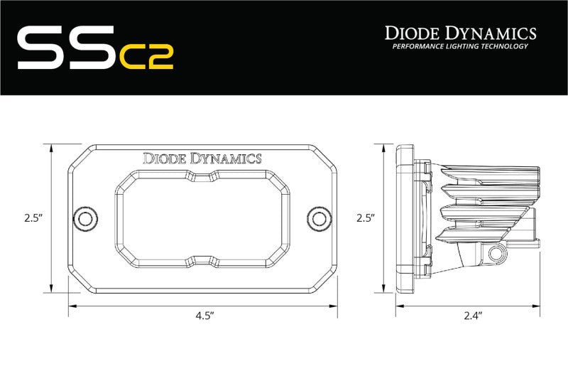 Diode Dynamics Stage Series 2in LED Pod Sport - Yellow Combo Flush ABL (Single) Diode Dynamics Stage Series 2in LED Pod Sport - Yellow Combo Flush ABL (Single)