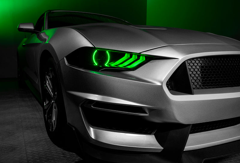 Oracle 18-21 Ford Mustang Dynamic DRL w/ Halo Kit & Sequential Turn Signal - ColorSHIFT Oracle 18-21 Ford Mustang Dynamic DRL w/ Halo Kit & Sequential Turn Signal - ColorSHIFT
