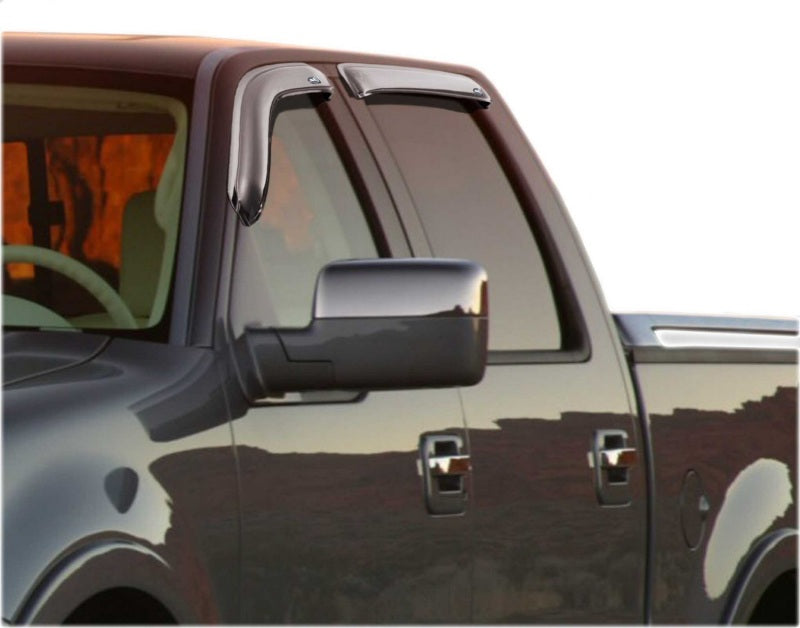 AVS 06-08 Lincoln Mark LT Ventvisor Outside Mount Front & Rear Window Deflectors 4pc - Chrome AVS 06-08 Lincoln Mark LT Ventvisor Outside Mount Front & Rear Window Deflectors 4pc - Chrome