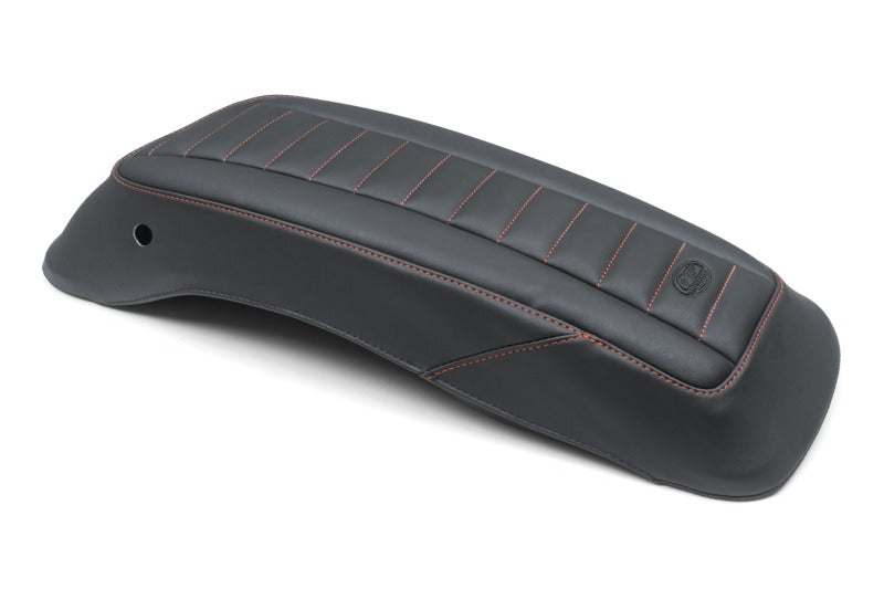 Mustang 14-23 HD FL Touring Saddlebag Lid Covers (Pair) Deluxe - Black w/ Red Stitching Mustang 14-23 HD FL Touring Saddlebag Lid Covers (Pair) Deluxe - Black w/ Red Stitching