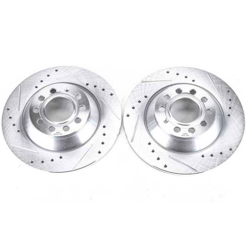 Power Stop 05-11 Audi A6 Rear Evolution Drilled & Slotted Rotors - Pair Power Stop 05-11 Audi A6 Rear Evolution Drilled & Slotted Rotors - Pair
