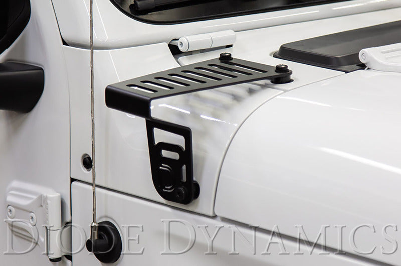Diode Dynamics 18-21 Jeep JL Wrangler/Gladiator Cowl Mount LED Bracket Kit Diode Dynamics 18-21 Jeep JL Wrangler/Gladiator Cowl Mount LED Bracket Kit