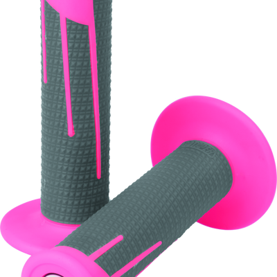 ProTaper Full Diamond Clamp-On Grips - Neon Pink/Dark Gray