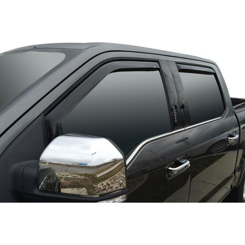 Westin 2015-2018 Ford F-150 SuperCrew Wade In-Channel Wind Deflector 4pc - Smoke Westin 2015-2018 Ford F-150 SuperCrew Wade In-Channel Wind Deflector 4pc - Smoke
