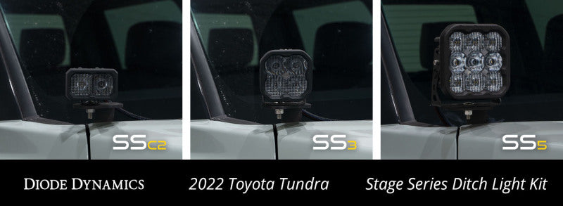 Diode Dynamics 2022 Toyota Tundra Stage Series Ditch Light Bracket Kit Diode Dynamics 2022 Toyota Tundra Stage Series Ditch Light Bracket Kit