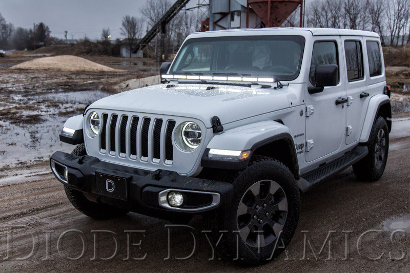 Diode Dynamics 18-21 Jeep JL Wrangler/Gladiator SS50 Hood LED Light Bar Kit - Amber Combo Diode Dynamics 18-21 Jeep JL Wrangler/Gladiator SS50 Hood LED Light Bar Kit - Amber Combo