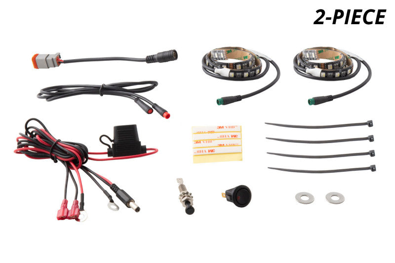 Diode Dynamics RGBW Engine Bay Strip Kit 4pc Multicolor Diode Dynamics RGBW Engine Bay Strip Kit 4pc Multicolor