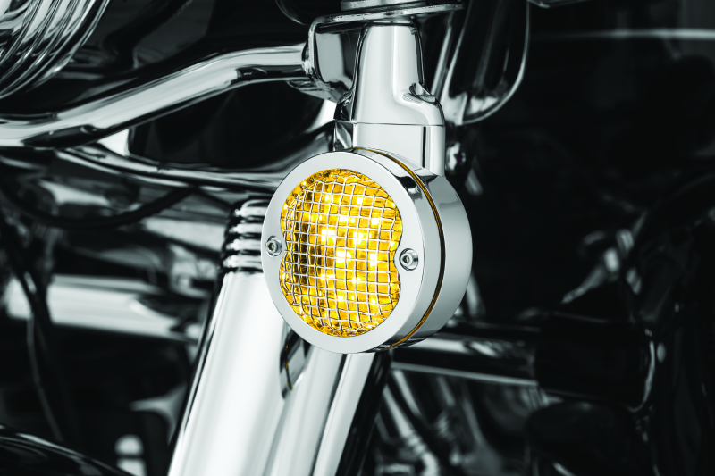 Kuryakyn Mesh Turn Signal Bezels 3-1/4in Chrome Kuryakyn Mesh Turn Signal Bezels 3-1/4in Chrome