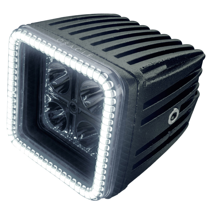 Oracle Off-Road 3in W Square Spotlight with Halo - White SEE WARRANTY Oracle Off-Road 3in W Square Spotlight with Halo - White SEE WARRANTY