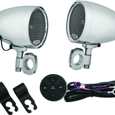 Kuryakyn Road Thunder Speaker Pods Bluetooth Audio Controller Chrome