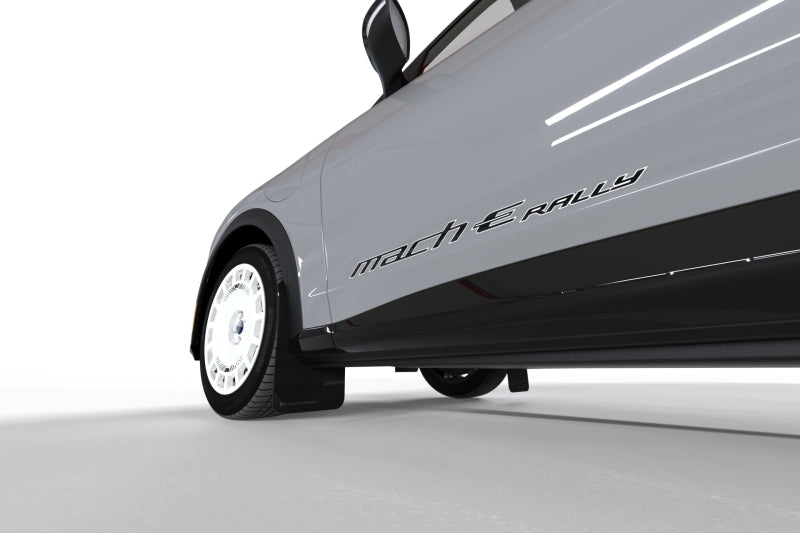 Rally Armor 2021-25 Ford Mach-E Rally Edition Black UR Mud Flap Metallic Black Logo Rally Armor 2021-25 Ford Mach-E Rally Edition Black UR Mud Flap Metallic Black Logo