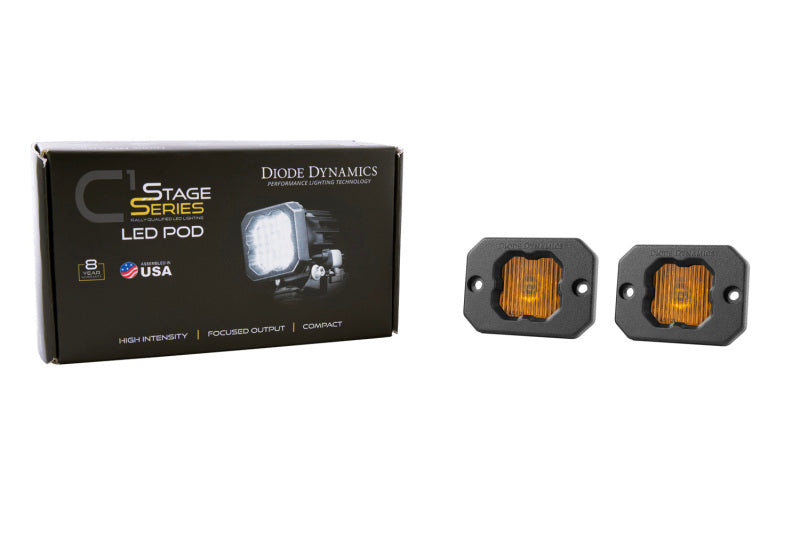 Diode Dynamics Stage Series C1 LED Pod - Yellow SAE Fog Flush ABL (Pair) Diode Dynamics Stage Series C1 LED Pod - Yellow SAE Fog Flush ABL (Pair)