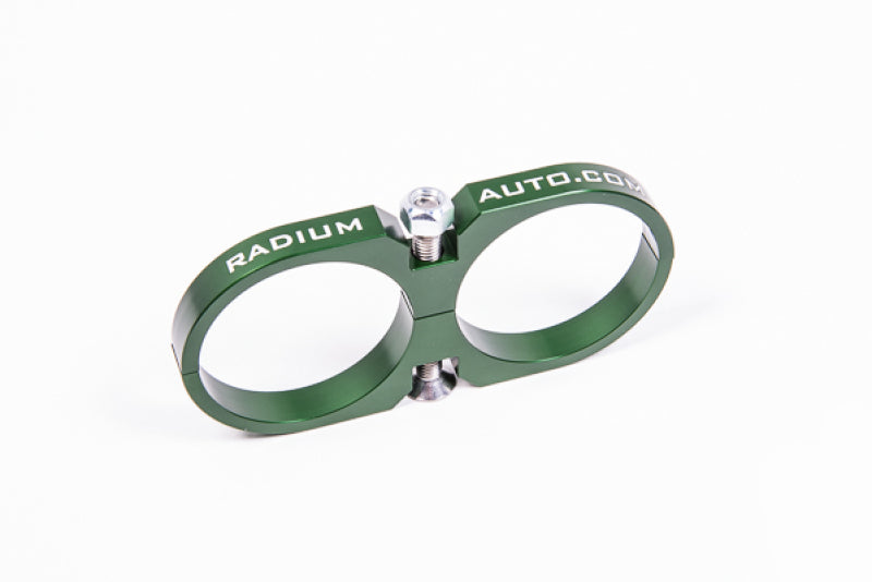 Radium Engineering 2-Piece Fuel Pump Clamp For Bosch 044 - Green W/ Logo Radium Engineering 2-Piece Fuel Pump Clamp For Bosch 044 - Green W/ Logo