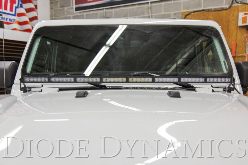 Diode Dynamics 18-21 Jeep JL Wrangler/Gladiator SS50 Hood LED Light Bar Kit - Amber Combo Diode Dynamics 18-21 Jeep JL Wrangler/Gladiator SS50 Hood LED Light Bar Kit - Amber Combo