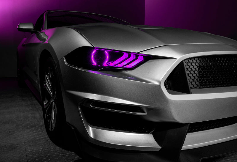 Oracle 18-21 Ford Mustang Dynamic DRL w/ Halo Kit & Sequential Turn Signal - ColorSHIFT Oracle 18-21 Ford Mustang Dynamic DRL w/ Halo Kit & Sequential Turn Signal - ColorSHIFT