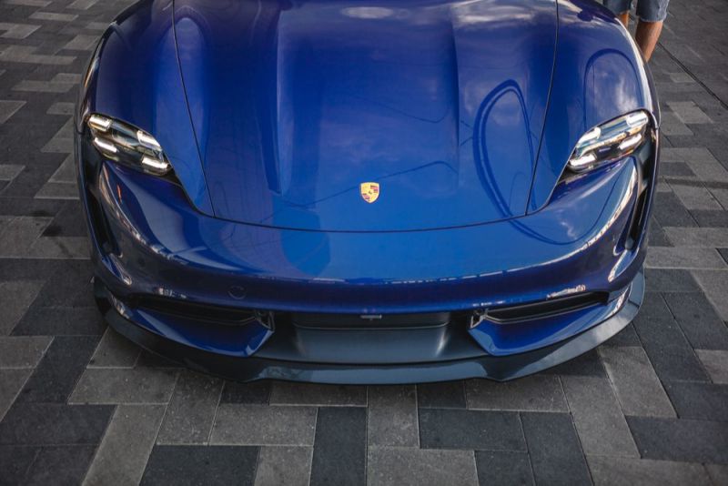 VR Aero Porsche Taycan Turbo/Turbo S Carbon Fiber Front Lip Spoiler VR Aero Porsche Taycan Turbo/Turbo S Carbon Fiber Front Lip Spoiler
