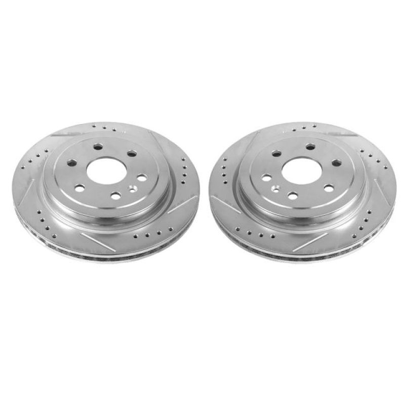 Power Stop 10-16 Cadillac SRX Rear Evolution Drilled & Slotted Rotors - Pair Power Stop 10-16 Cadillac SRX Rear Evolution Drilled & Slotted Rotors - Pair