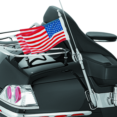 Kuryakyn Antenna Flag Mount With Flag 01-17 GL1800 Chrome