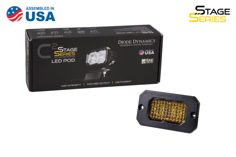 Diode Dynamics Stage Series 2in LED Pod Sport - Yellow Combo Flush ABL (Single) Diode Dynamics Stage Series 2in LED Pod Sport - Yellow Combo Flush ABL (Single)